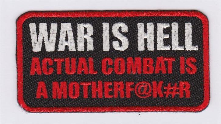 War is hell! stoffen opstrijk patch embleem, Motoren, Accessoires | Overige, Nieuw, Verzenden