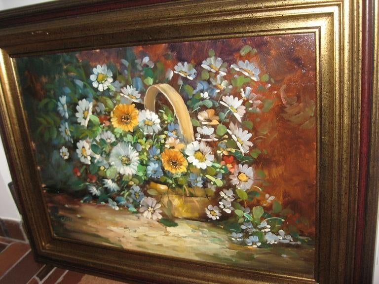 *Prachtig groot gesigneerd schilderij met zéér mooie kader, Antiek en Kunst, Kunst | Schilderijen | Klassiek, Ophalen of Verzenden