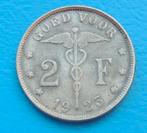 1923 Goed voor 2 frank, Verzenden, Metaal, Losse munt