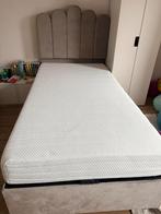 Boxspring eenpersoonsbed, Huis en Inrichting, Ophalen, Bruin, 100 cm, Eenpersoons