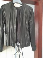Zwarte leren jas maat 38, Ophalen, Zwart