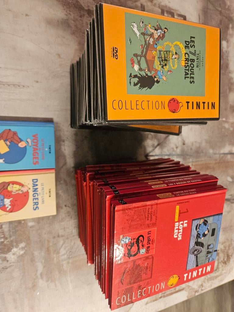 Collection de34 livre tintin avec les 34 dvd encore emballer, Enlèvement