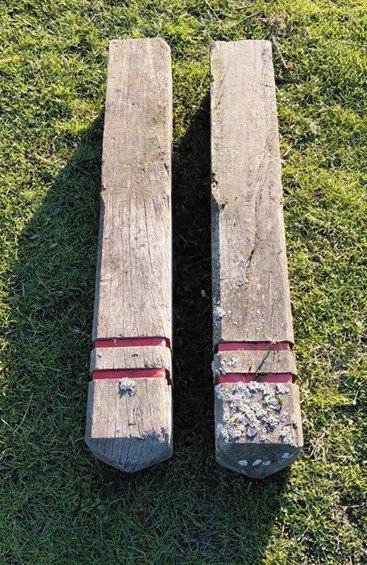 Houten Diamantkop – Afzetpalen 100x14,5x14,5 cm - Gebruikt, Tuin en Terras, Palen, Balken en Planken, Gebruikt, Palen, Minder dan 180 cm