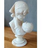 H. Malavotti 1920 Beeld Moeder met kind Albast Italie 40cm, Ophalen of Verzenden