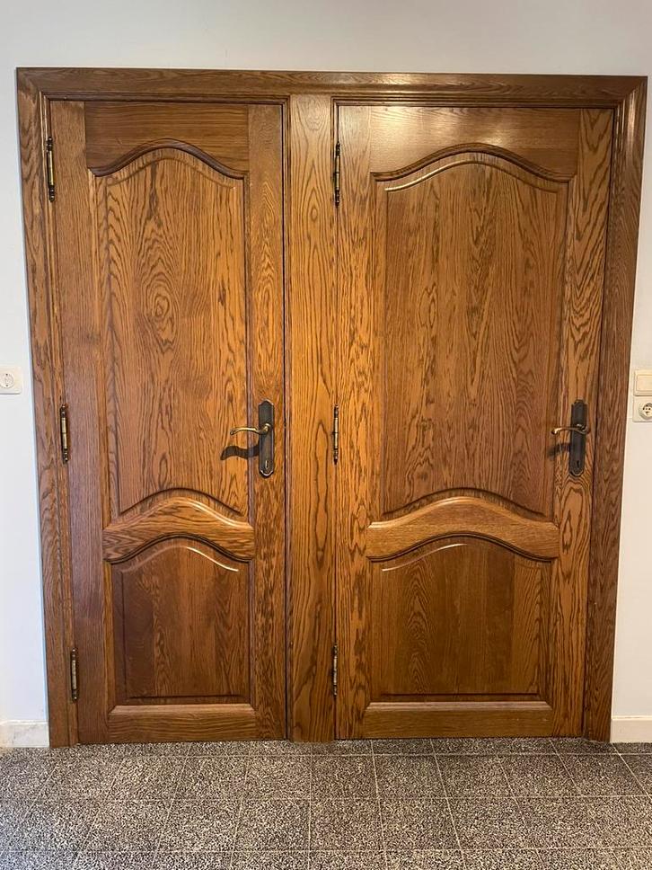 Eiken binnendeuren, Bricolage & Construction, Fenêtres & Moustiquaires, Utilisé, Porte intérieure, 200 à 215 cm, Bois, Enlèvement