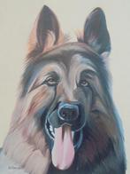 Portrait de berger allemand (60 x 80 cm) peinture à l'huile, Enlèvement ou Envoi