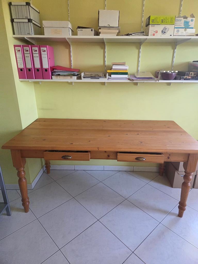 Table en vieux Pin, Maison & Meubles, 150 à 200 cm, Cinq personnes ou plus, Comme neuf, Enlèvement