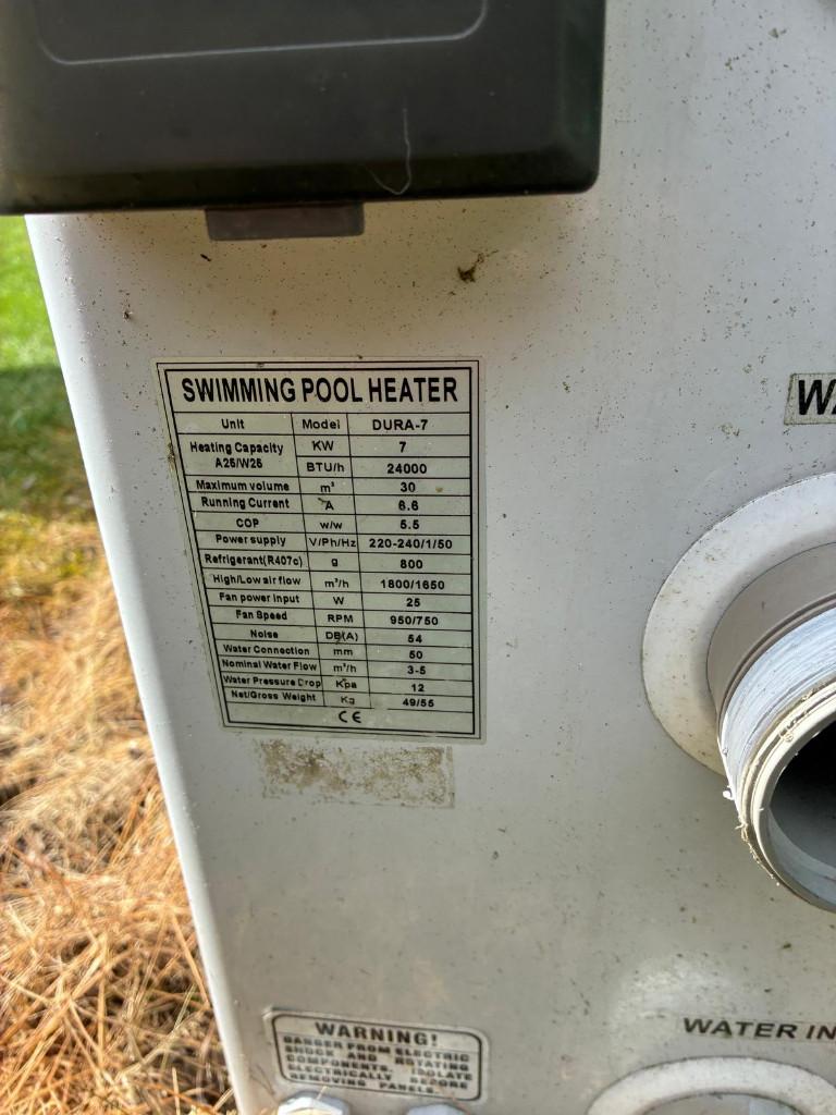 warmtepomp zwembad Duratech, Jardin & Terrasse, Accessoires de piscine, Utilisé, Chauffage, Enlèvement