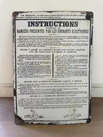 Oud emaille instructie bord, Verzamelen, Ophalen of Verzenden, Gebruikt, Reclamebord