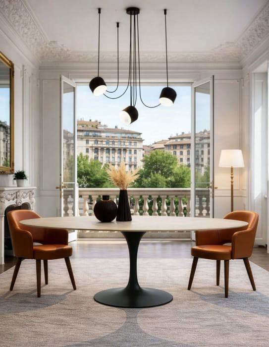 table tulipe chaises tulipe Eero Saarinen, Maison & Meubles, Lampes | Suspensions, Bois, Enlèvement ou Envoi