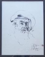 ROGER VAN BELLEGHEM / MANSPORTRET / ORIGINEEL 44x37cm KADER, Ophalen of Verzenden