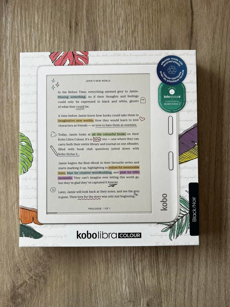 Kobo Libra Colour Zwart + hoesje (NIEUW), Computers en Software, Nieuw, Ophalen of Verzenden, 7 inch, 16 GB of meer