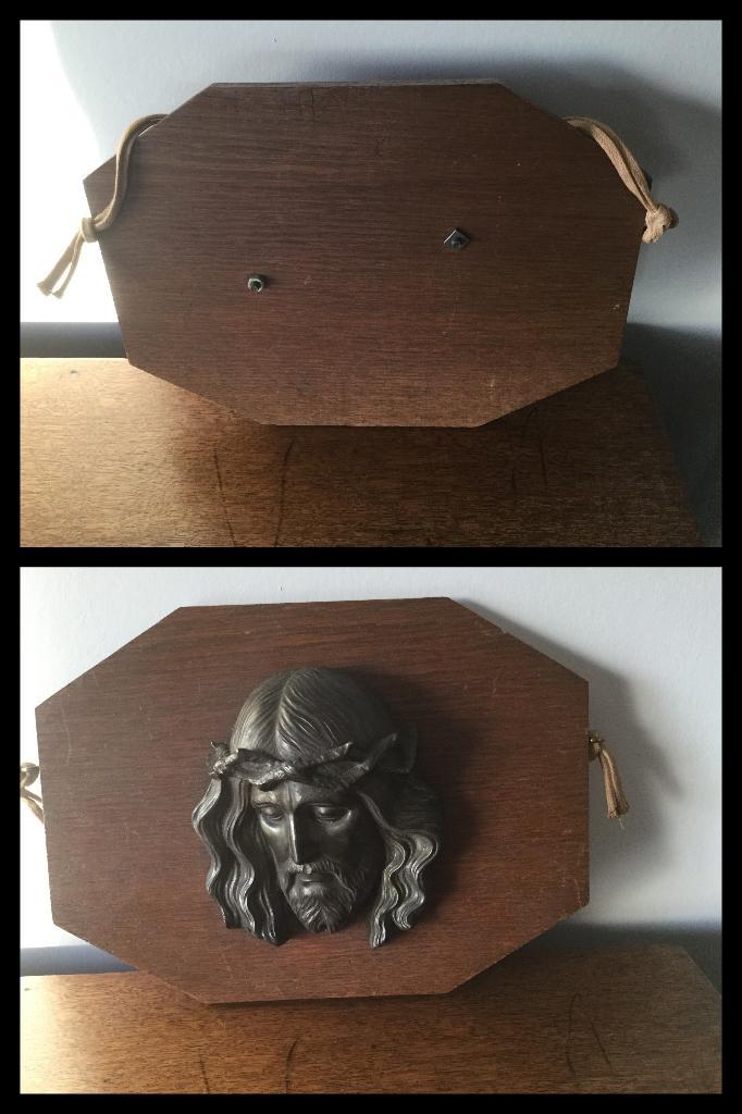 Plaque murale religieuse Christ Crown of Thorns Vintage '50, Antiquités & Art, Antiquités | Objets religieux, Enlèvement ou Envoi
