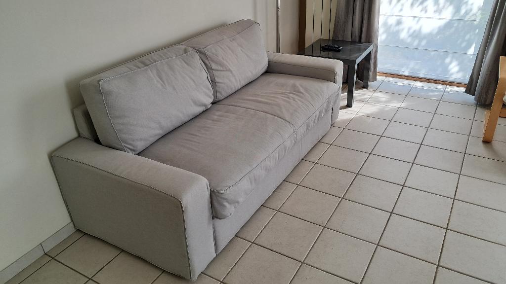 slaapbank, Ophalen, Beige, Tweepersoons, 200 cm