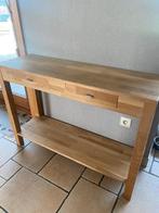 Landelijke, eiken sidetable, Ophalen, Met plank(en), Minder dan 50 cm, Gebruikt