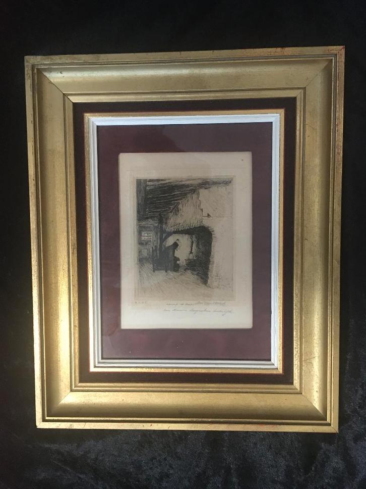 Prachtige ets van Jos Van Hoof, Antiek en Kunst, Kunst | Etsen en Gravures, Ophalen of Verzenden