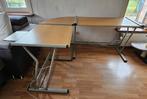 Groot hoekbureau uit metaal en hout, Huis en Inrichting, Ophalen, Gebruikt, Bureau