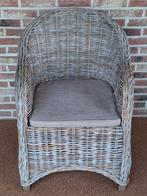 6 rieten tuinstoelen met wasbaar kussen, Enlèvement, Synthétique