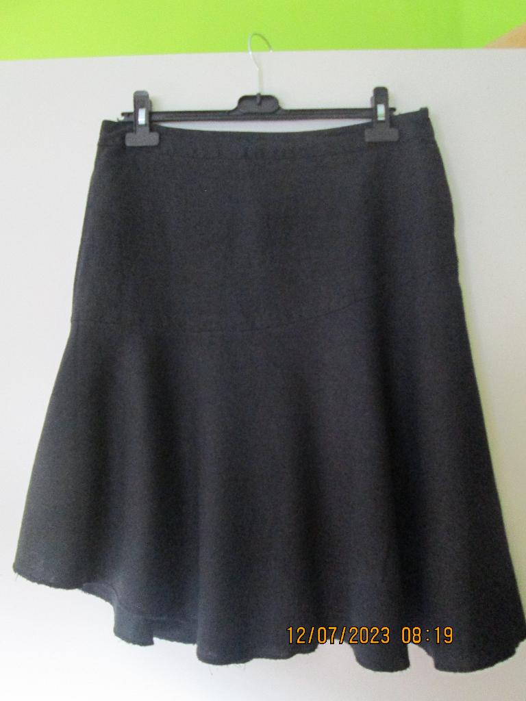 Jupe noire doublée asymétrique en lin T 40, Kleding | Dames, Rokken, Sans marque, Zwart, Knielengte, Gedragen