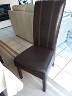 6 stoelen lederlook bruin, Huis en Inrichting, Stoelen, Ophalen, Bruin, Hout, Zo goed als nieuw