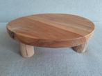 Decoratief plateau teak naturel 30x8cm (DxH), Rond, Ophalen of Verzenden, Zo goed als nieuw, Binnen