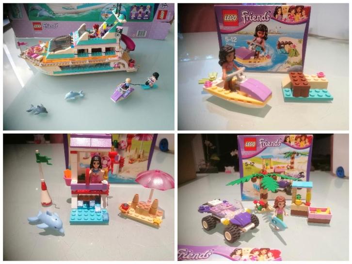 Lego Friends 41015, 41028, 41010 en 41000. Boot, Kinderen en Baby's, Speelgoed | Duplo en Lego, Zo goed als nieuw, Lego, Complete set