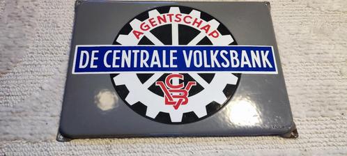 Emaille bord Agenstschap De centrale Volsbank, Verzamelen, Merken en Reclamevoorwerpen, Zo goed als nieuw, Reclamebord, Ophalen of Verzenden