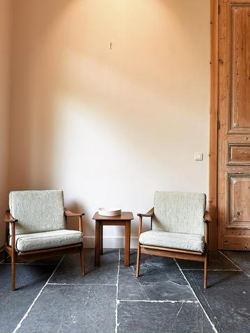 Set van 2 fauteuils massief teakhout deens design beschikbaar voor biedingen