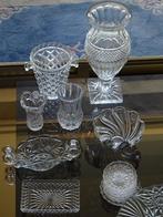 Glazen vazen, schotels en kandelaars, Minder dan 50 cm, Glas, Gebruikt, Wit