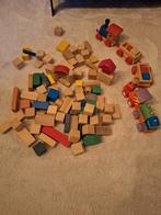 Houten blokken met 2 treintjes, Kinderen en Baby's, Ophalen, Gebruikt, Overige merken