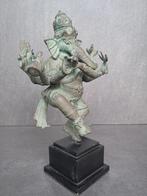 Bronze Ganesh danst en speelt fluit/India/Azië, Huis en Inrichting, Woonaccessoires | Boeddhabeelden, Ophalen of Verzenden, Nieuw
