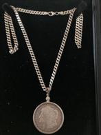 Mooie USA One dollar 1921,  ketting zilver, Met hanger, Gebruikt, Ophalen of Verzenden, Zilver