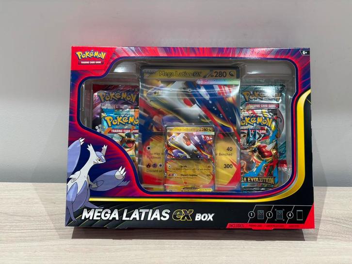 Mega Latias EX Box (Engels, 4 Boosters) Pokèmon Tcg, Hobby en Vrije tijd, Verzamelkaartspellen | Pokémon, Zo goed als nieuw, Booster