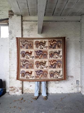 Groot vintage handgeweven Inca-tapijt uit Peru beschikbaar voor biedingen