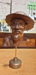 Sculpture tête de sculpture sur bois Indonésie, Antiquités & Art, Enlèvement ou Envoi