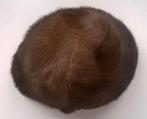 Vintage damesmuts in bruine hermelijn, Kleding | Dames, Handgemaakt, Ophalen of Verzenden, Gedragen, Muts