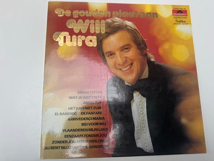 Vinyl / gesigneerde LP : de gouden plaat van Will Tura, Verzamelen, Muziek, Artiesten en Beroemdheden, Zo goed als nieuw, Cd of Plaat