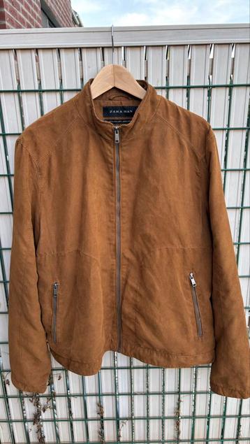 Suede jas van Zara - maat XL (komt overeen met L) - Camel beschikbaar voor biedingen