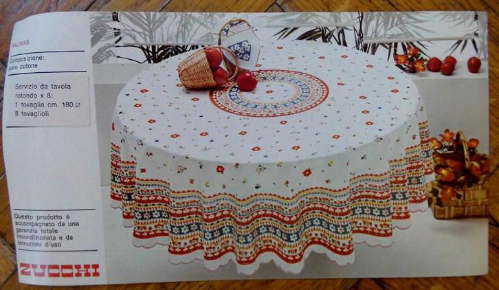 NIEUW rond TAFELKLEED + 8 servetten, Huis en Inrichting, Tafelkleden, Nieuw, Rond, Binnen, Ophalen of Verzenden