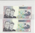 2X10.000FRANK OPEENVOLGENDE NUMMERS  F.D.C, Ophalen of Verzenden