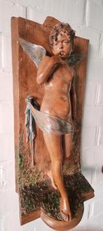 Statue d'ange, sculpture en terre cuite, antique, vers 1880, Enlèvement ou Envoi