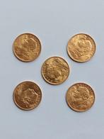 Lot 5 pièces de monnaie / 20 Fr or / Suisse/ Vreneli 1947B, Timbres & Monnaies, Monnaies | Europe | Monnaies non-euro, Enlèvement