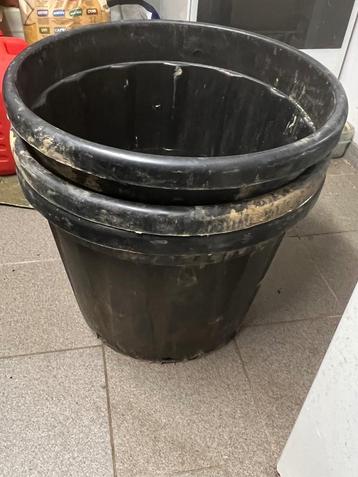 Heel grote plantcontainer in zware plastic 58 x 46 cm, Kunststof, Gebruikt, 40 cm of meer, Rond