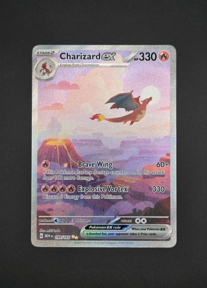 Pokémon - Charizard ex 199/165 - NM, Hobby en Vrije tijd, Verzamelkaartspellen | Pokémon, Zo goed als nieuw, Losse kaart, Ophalen of Verzenden