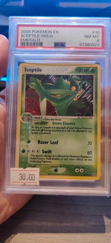 2005 Pokémon EX Sceptile-Holo Emerald 10/106 PSA 8 beschikbaar voor biedingen