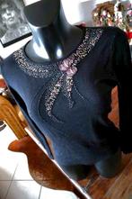 creatief vintage dressing bloem blouse, Taille 42/44 (L), Comme neuf, Noir, Vintage Dressing