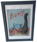 Jaak Neve "dame met fiets"., Antiek en Kunst, Ophalen of Verzenden