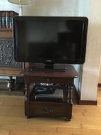 Klassiek TV meubeltje donkere eik met lade., Ophalen, Gebruikt, Klassiek, Eikenhout