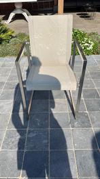 6 Tuinstoelen in inox met voorwieltjes, Ophalen, Gebruikt, Aluminium
