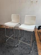 2 tabourets de bar IKEA GLENN – blanc et chrome, Huis en Inrichting, Ophalen, Gebruikt, Met voetsteun, 60 tot 90 cm